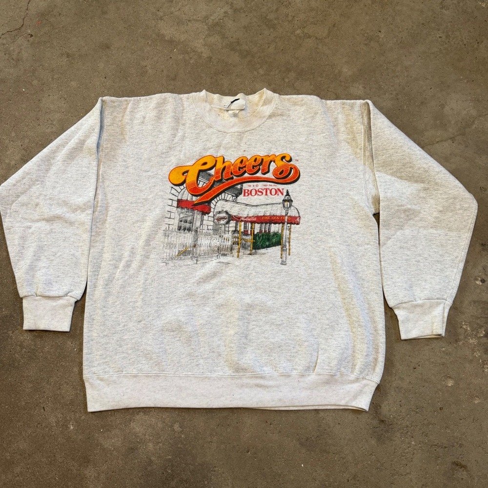 Lee Cheers Sweatshirt Mens XL Grey 1993 Vintage Boston TV Show Graphic Pullover